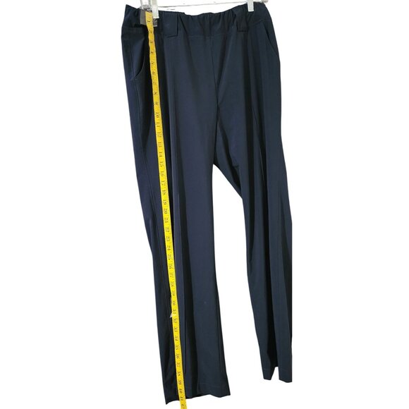 Athleta Navy Blue Womens Straight-Leg Pants Size 12 Lightweight Stretch Fabric - Picture 6 of 7